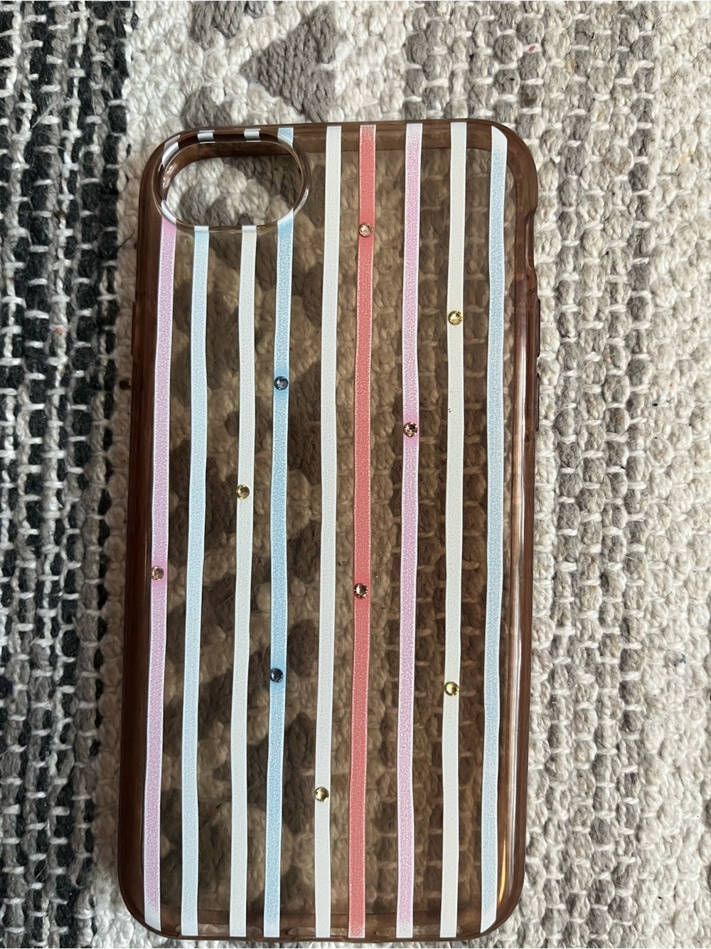 Stylish Striped iPhone Case with Multicolor Accents